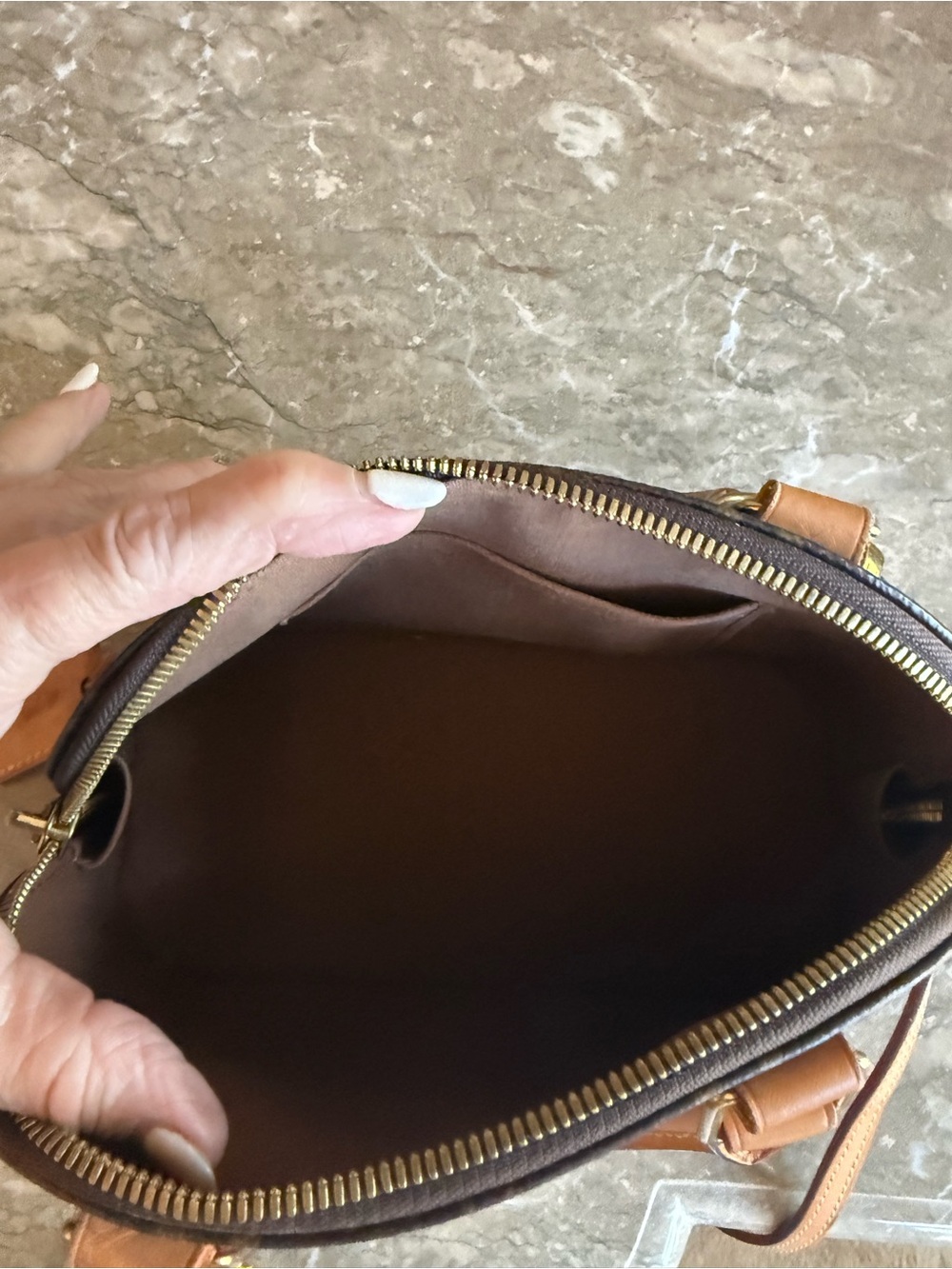 Louis Vuitton Monogram Alma BB Crossbody in Dark Brown and Tan! Authentic COA - Picture 11 of 16